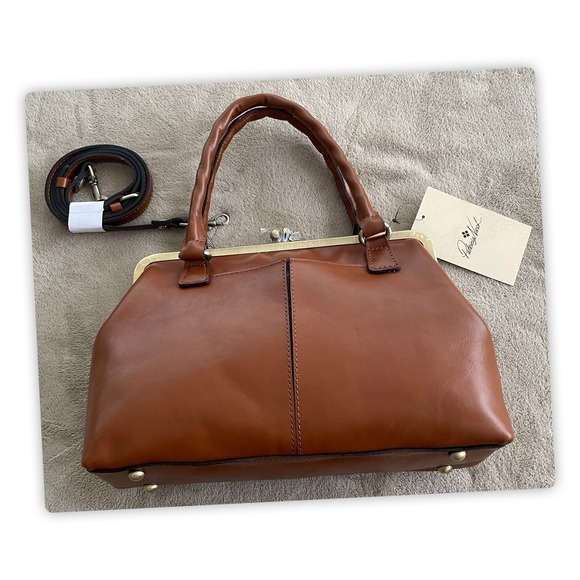 Patricia Nash Handbags - PATRICIA NASH LEATHER ROBINE SATCHEL/SHOULDER BAG TAN